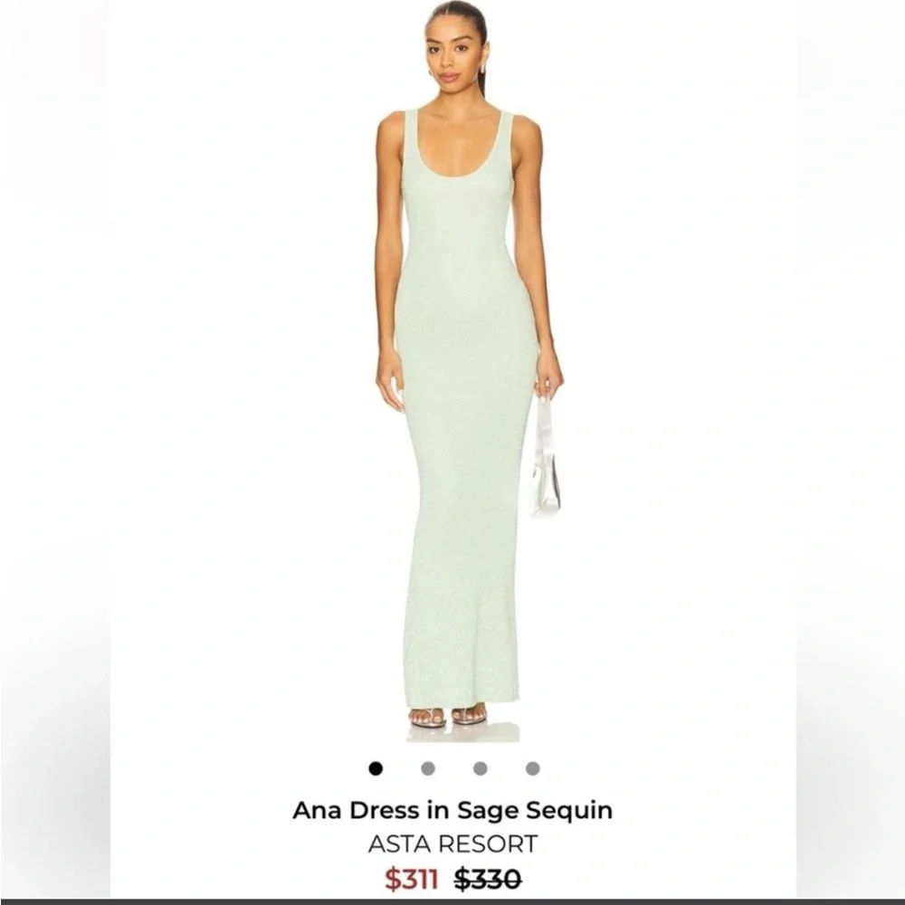 Asta Resort Sage Sequin Ana Dress - Picture 1 of 3